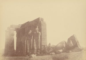 Lukk utsikt over kolossen til Ramesseum av Théodule Devéria