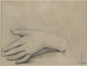 Study of a Womans Hand verso, 1800-tallet. av Auguste Theodule Ribot