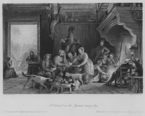 En kabaret i Pyreneene (regnværsdag) (gravering) av Thomas (after) Allom