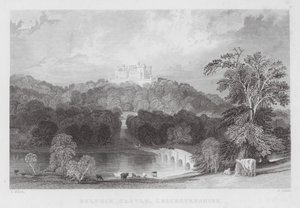 Belvoir Castle, Leicestershire (gravering) av Thomas (after) Allom