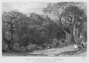 Castle Eden Hall, Durham, sete for Rowland Burdon (gravering) av Thomas (after) Allom