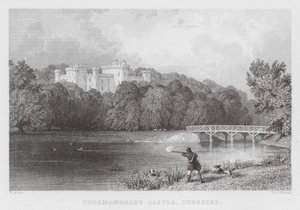 Cholmondeley Castle, Cheshire (gravering) av Thomas (after) Allom