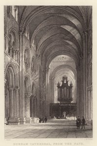 Durham Cathedral, fra Nave (gravering) av Thomas (after) Allom