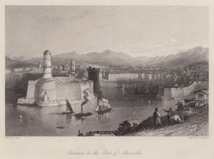 Inngang til havnen i Marseille (gravering) av Thomas (after) Allom