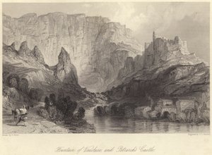 Fontenen i Vaucluse og Petrarcas slott (gravering)