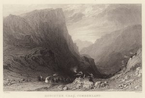 Honister Crag, Cumberland (gravering) av Thomas (after) Allom
