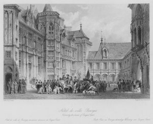 Hotel-de-ville, Bourges, tidligere huset til Jacques Coeur (gravering) av Thomas (after) Allom