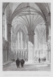 Interiøret i Chapter House, Lincoln Cathedral (gravering)