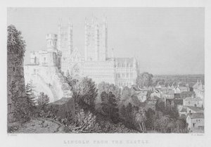 Lincoln fra slottet (gravering) av Thomas (after) Allom