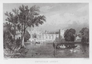 Newstead Abbey (gravering) av Thomas (after) Allom