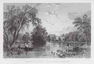 Rufford Hall, Nottinghamshire (gravering) av Thomas (after) Allom