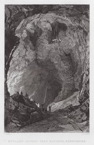 Rutland Cavern, nær Matlock, Derbyshire (gravering) av Thomas (after) Allom