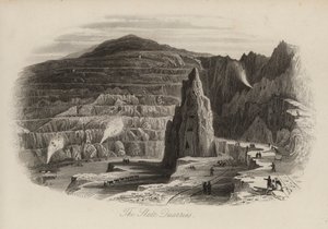 Skiferbrudd, Bethesda, Nord-Wales (gravering) av Thomas (after) Allom