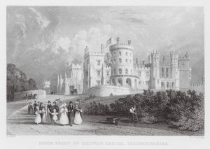 Sørfronten av Belvoir Castle, Leicestershire (gravering) av Thomas (after) Allom