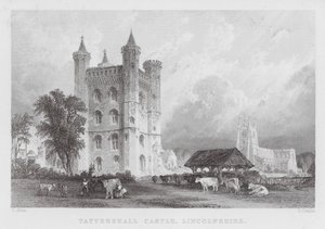 Tattershall Castle, Lincolnshire (gravering) av Thomas (after) Allom
