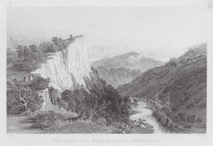 The High Tor, nær Matlock, Derbyshire (gravering) av Thomas (after) Allom