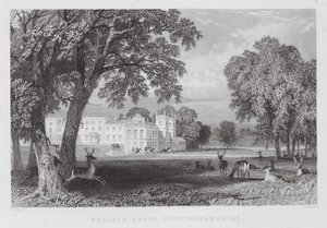 Welbeck Abbey, Nottinghamshire (gravering) av Thomas (after) Allom