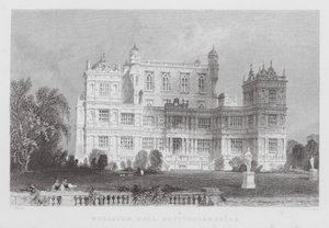 Wollaton Hall, Nottinghamshire (gravering) av Thomas (after) Allom