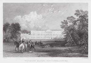 Worksop Manor, Nottinghamshire (gravering) av Thomas (after) Allom