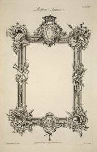Design for en bilderamme, pub. 1761 (gravering) av Thomas (after) Chippendale