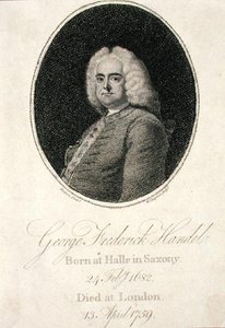 George Frederick Handel (1685-1759) gravert av W. Chapman (gravering) av Thomas (after) Hudson