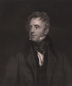 Portrett av den engelske skuespilleren John Fawcett (1768-1837), gravering av W J Edwards fra maleri av Thomas Lawrence, 23x32 cm, Virtue and Co Publisher, London