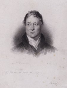 William Huskisson, engelsk politiker og finansmann, drept i en jernbaneulykke da han ble overkjørt av Robert Stephensons banebrytende damplokomotiv Rocket (gravering)