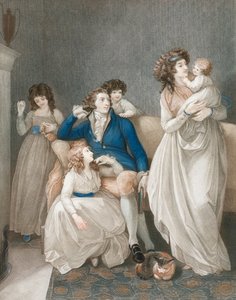 Sent på 1700-tallet tidlig på 1800-tallet velstående familiescene.