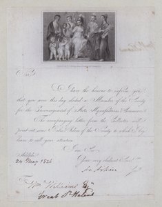 Letter of confirmation of election to membership of the Society for the Encouragement of Arts, Manufacturies and Commerce