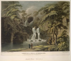 Upper Fall ved Ridal, Cumberland, gravert av F. Jukes av Thomas (after) Walmsley