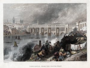 High Level Bridge over Tyne ved Newcastle, 1849 av Thomas Abiel Prior