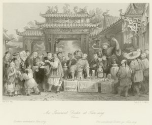 En omreisende lege på Tien-sing av Thomas Allom