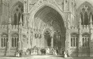 Inngang til Lincoln Cathedral av Thomas Allom
