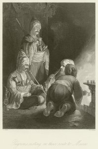 Pilegrimer hviler på vei til Mekka av Thomas Allom