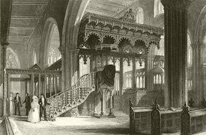Sefton kirke, Lancashire av Thomas Allom