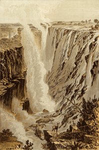 Victoria Fall, Zambesi, fra østenden av kløften (chromolitho)