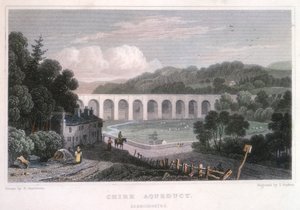 Chirk-akvedukten på Ellesmere-kanalen, c1829