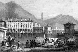Como og Comosjøen, Lombardia, Italia, 1800-tallet.