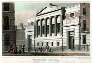 Finsbury Chapel, City of London, 1827. av Thomas Barber