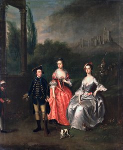 Portrett av kaptein Fenwick, hans kone Isabella Orde og hans søster Ann, ca. 1746