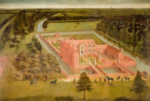 Utsikt over Perry Hall nær Birmingham, 1730.