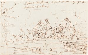 Figurer i et landskap [recto] av Thomas Barker