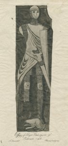 Mavesyn Ridware - Tomb of Hugo Mavesyn: sepia- og blekksporing, nd [?sent 18. århundre] av Thomas Barrett
