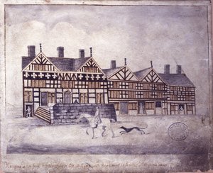 Hanging Ditch, Manchester, 1819 (penn og blekk og vask på papir)