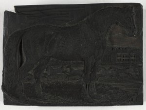 Treblokk for The Black Horse, fra en generell historie om firbeinte av Thomas Bewick
