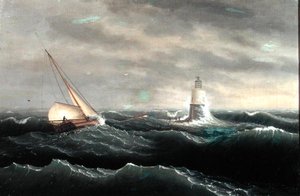 Fyrtårn (olje på lerret)