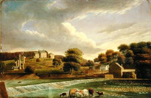 Mill Grove Farm, Perkioman Creek, Philadelphia, ca. 1820 (olje på panel)