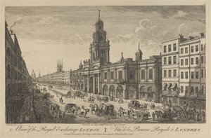 Utsikt over Royal Exchange London, 1751