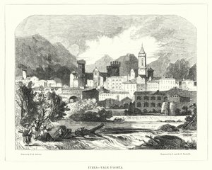 Ivrea, Aosta-dalen (gravering) av Thomas Brabazon Aylmer