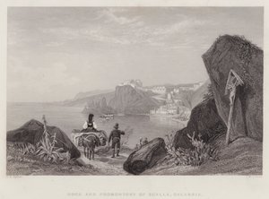 Rock and Promontory of Scylla, Calabria, Italia (gravering) av Thomas Brabazon Aylmer